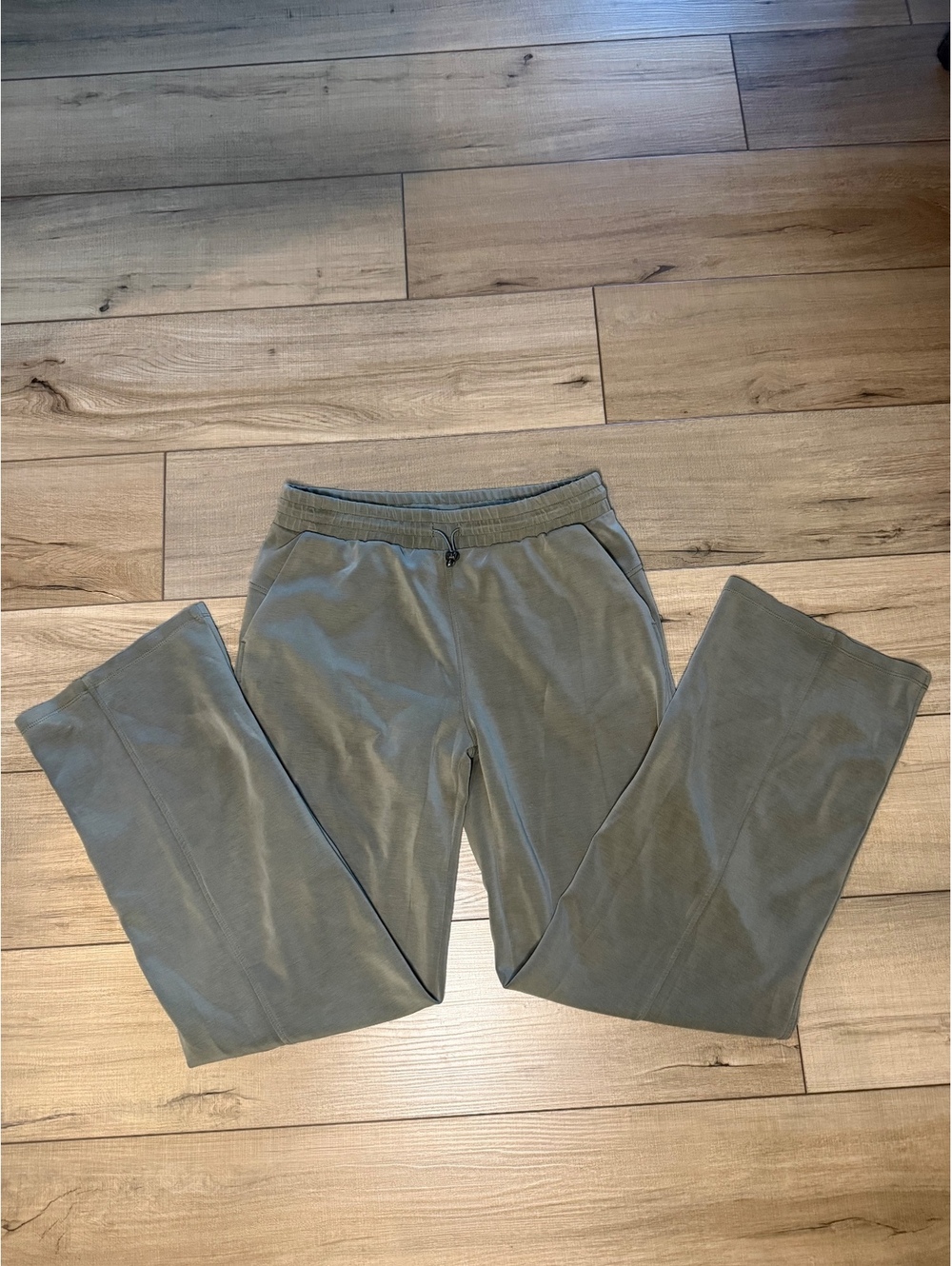 ODODOS Women’s Medium Olive Green Wide Leg Pants Yoga Lounge Athleisure